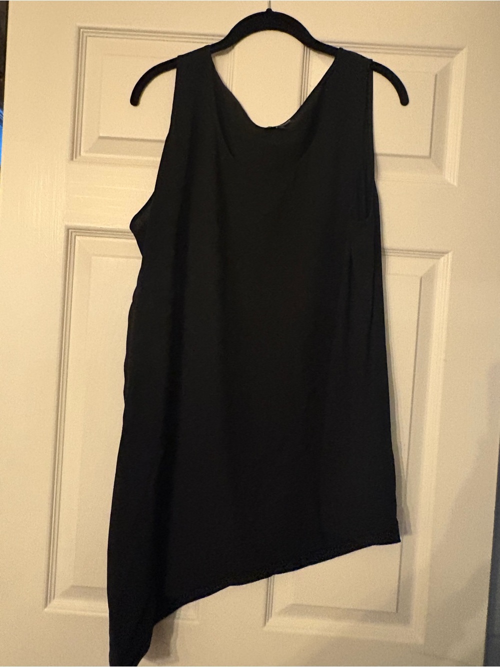 Eileen Fisher Women’s Sleeveless Tunic Tank Black Silk Asymmetrical 1X